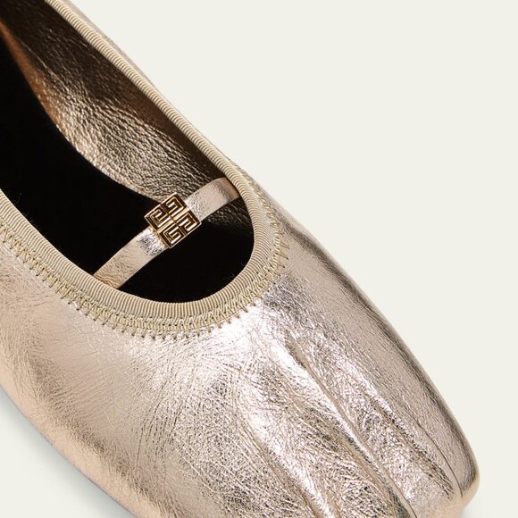 NIB$775 GIVENCHY Embellished Pleated Metallic 4G Ballerina Slip-On Flats 36 6 - Picture 1 of 16